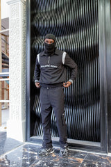 Black Nylon Cargo Trousers