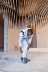 Grey Nylon Cargo Trousers