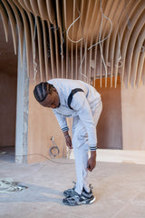 Grey Nylon Cargo Trousers