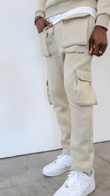 Beige Cargos Front Pockets