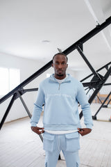 Baby Blue Quarter Zip Sweatshirt