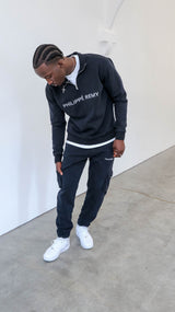 Vintage Black Quarter Zip Sweatshirt