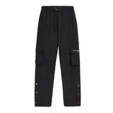 Black Nylon Cargo Trousers